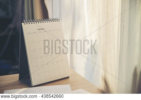2022 Calendar Desk Place On Table. Desktop Calender For Planner To Plan Agenda, Timetable, Appointme