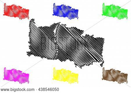 Alipurduar District (west Bengal State, Republic Of India) Map Vector Illustration, Scribble Sketch 
