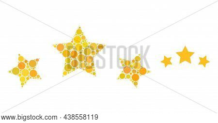 Star Rating Vector Mosaic Of Small Circles In Variable Sizes And Color Hues. Small Circles Are Organ
