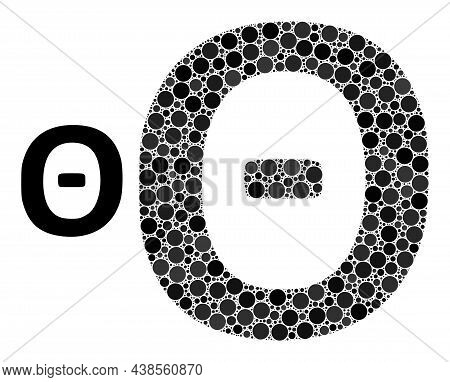 Theta Greek Symbol Vector Collage Of Small Circles In Different Sizes And Color Tones. Small Circles