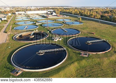 Sewage Treatment Plant. Wastewater Treatment Water Use. Filtration Effluent And Waste Water. Industr