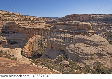 Sipapu Natural Bridge In A Desert Canyon In Natural Bridges National Monument In Utah