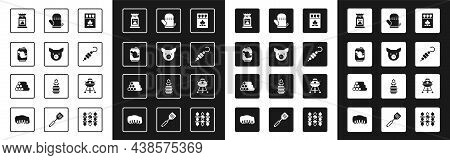Set Matchbox And Matches, Pig, Soda Can, Barbecue Coal Bag, Grilled Shish Kebab, Oven Glove, Grill A