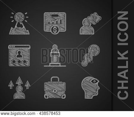 Set Speaker, Briefcase, Man With Third Eye, Financial Growth And Dollar, Front End Development, Cust