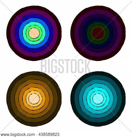 Abstract Circles Set. Creative Target Icon. Marketing Background. Geometric Sphere. Vector Illustrat