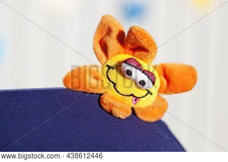 Funny Yellow And Orange Fabric Flower With Face For Really Small Children