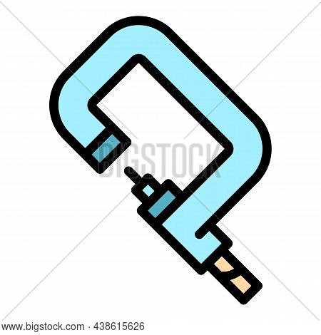 Diameter Micrometer Icon. Outline Diameter Micrometer Vector Icon Color Flat Isolated