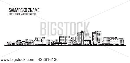 Cityscape Building Abstract Simple Shape And Modern Style Art Vector Design - Samarsko Zname City