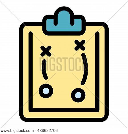 Sport Tactical Board Icon. Outline Sport Tactical Board Vector Icon Color Flat Isolated