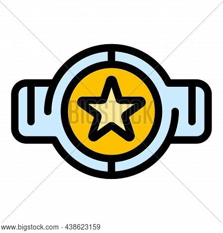 Box Sport Belt Icon. Outline Box Sport Belt Vector Icon Color Flat Isolated