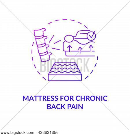 Mattress For Chronic Back Pain Purple Gradient Concept Icon. Relieving Back Ache Abstract Idea Thin 