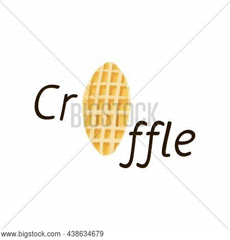 Croffle Waffle Illustration Isolated On White Background