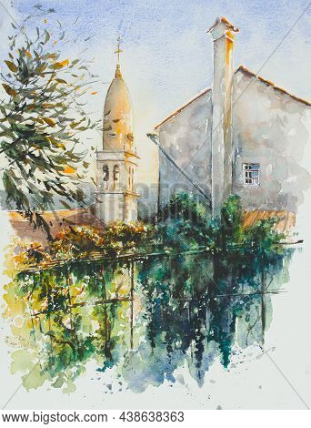 The Church Of St Daniel With Its Famous Lemon Shaped Tower In The Old Historic Hill Village Of Stanj