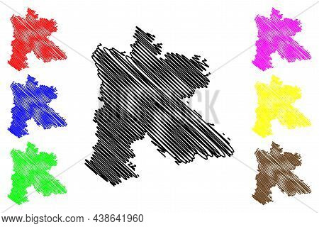 Amethi District (uttar Pradesh State, Republic Of India) Map Vector Illustration, Scribble Sketch Am