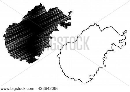 Sheopur District (madhya Pradesh State, Chambal Division, Republic Of India) Map Vector Illustration