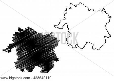 Shivpuri District (madhya Pradesh State, Gwalior Division, Republic Of India) Map Vector Illustratio