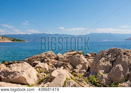 The Coast South East Of Baska In The South Of Krk Island, In The Primorje-gorski Kotar County Of Wes