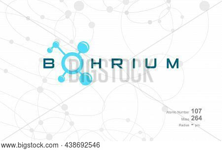 Modern Logo Design For The Word Bohrium Which Belongs To Atoms In The Atomic Periodic System.
