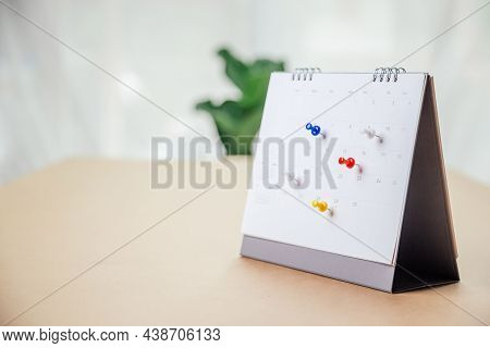 Calendar Desk Place On The Table. Desktop Calender For Planner To Plan Agenda, Timetable, Appointmen