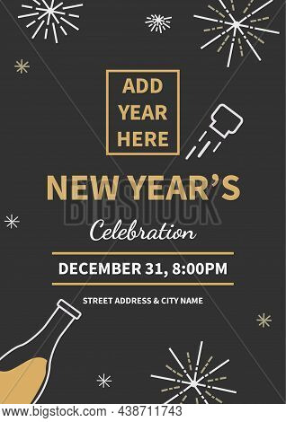 New Year Celebration Poster Flyer Social Media Post Template Design