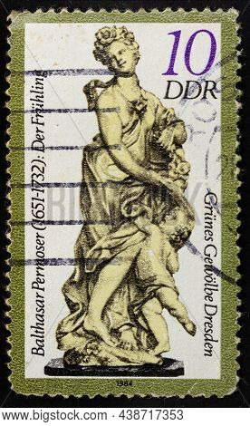 Postage Stamp German Democratic Republic - Circa 1984: Postage Stamp 'balthasar Permoser - Spring' P