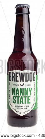 Groningen, Netherlands - October 31, 2021: Bottle Of Scottish Brewdog Nanny State Beer Isolated On A