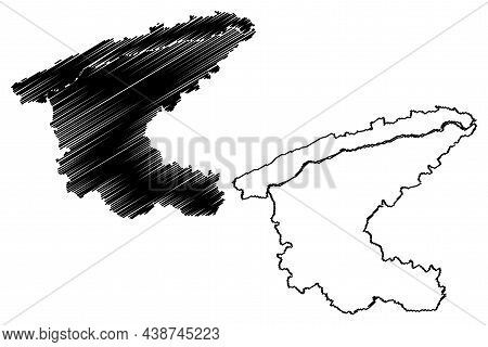 Sidhi District (madhya Pradesh State, Rewa Division, Republic Of India) Map Vector Illustration, Scr