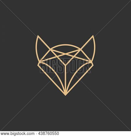 Fox Head Line Logo, Modern Design, Logo On Dark Background, Vector Illustration