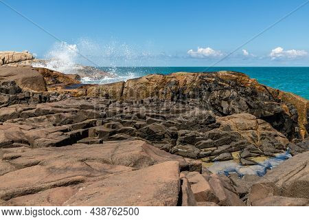Rocks And Waves, Praia Da Barra, Garopaba, Santa Catarina, Brazil