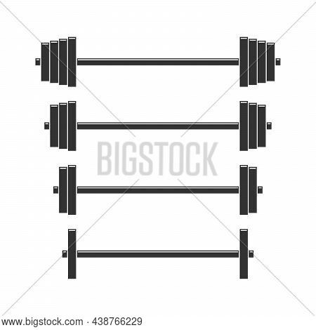 Barbell Set From Low Weight To High Vector Illustration Isolated On A White Background In. Stock