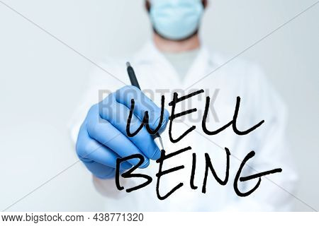 Inspiration Showing Sign Well Being. Internet Concept A Good Or Satisfactory Condition Of Existence 
