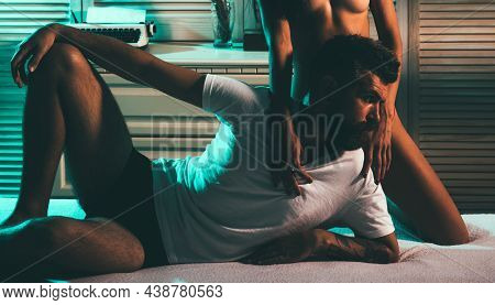 Sexy Lovers. Romantic Loving Couple In Love Feeling Romance, Woman And Man Enjoying Love. Love Game 