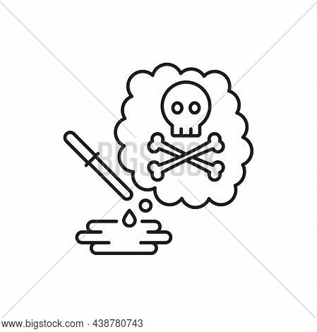 Dropper, Chemical Danger, Toxic Weapon Isolated Skull With Crossed Bones Symbol Of Death. Vector Dan