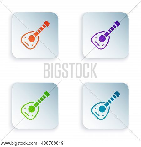 Color Musical Instrument Lute Icon Isolated On White Background. Arabic, Oriental, Greek Music Instr