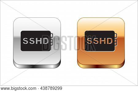 Black Sshd Card Icon Isolated On White Background. Solid State Drive Sign. Storage Disk Symbol. Silv