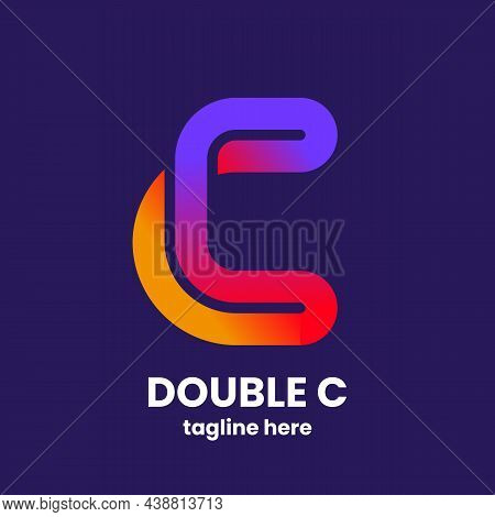 Double C Logo Design Template. Abstract Letter D. Modern Vector Emblem. Stock Vector Illustration.