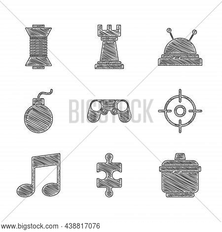 Set Gamepad, Piece Of Puzzle, Cooking Pot, Target Sport, Music Note, Tone, Bomb Ready Explode, Needl