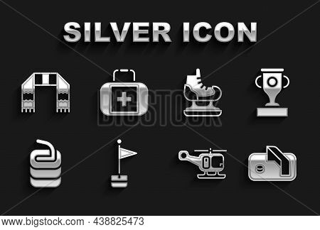 Set Location Marker, Award Cup, Ice Hockey Goal, Rescue Helicopter, Stone For Curling, Skates, Winte