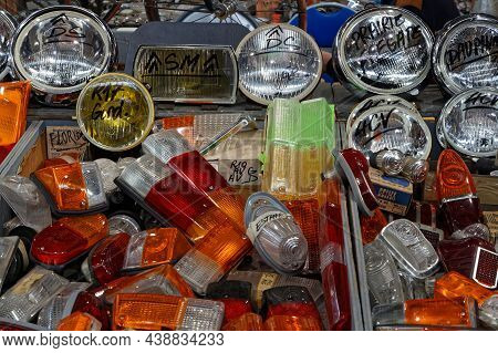 Lyon, France, November 5, 2021 : Spare Parts Can Be Found In Salon Epoq'auto, Organized Since 1979, 