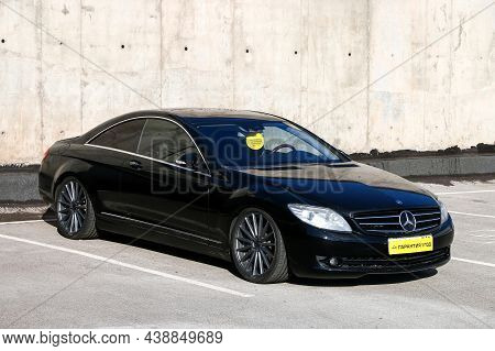 Ufa, Russia - September 28, 2021: Luxury Coupe Car Mercedes-benz Cl-class (c216) In A City Street.