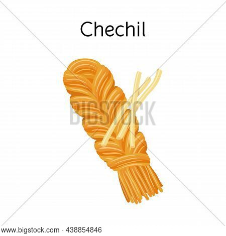 Vector Design Of Chechil And Cheese Sign. Graphic Of Chechil And Meal Stock Vector Illustration.