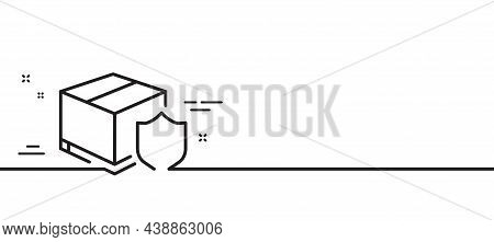 Delivery Insurance Line Icon. Parcels Tracking Sign. Shipping Box Symbol. Minimal Line Illustration 