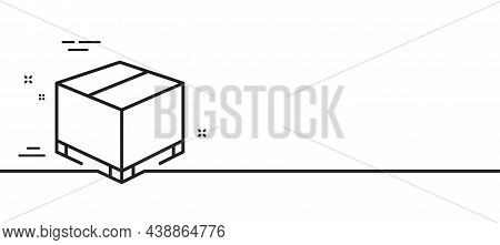 Parcel Box Line Icon. Logistics Delivery Sign. Package Tracking Symbol. Minimal Line Illustration Ba