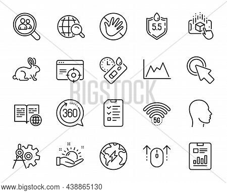 Vector Set Of Swipe Up, Diagram And Internet Book Line Icons Set. Do Not Touch, Sunny Weather And Cl