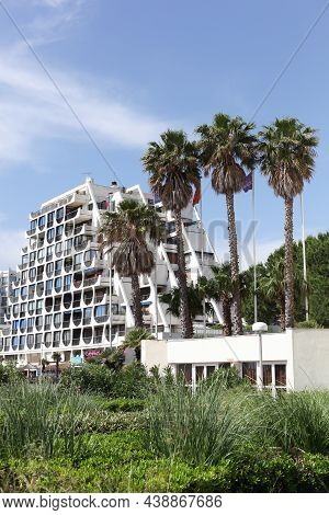 La Grande Motte, France - June 1, 2017: Pyramidal Building In La Grande Motte, France