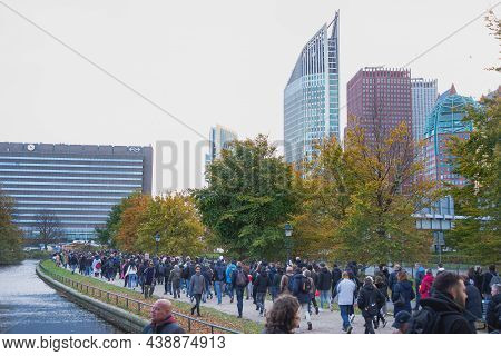 07 November 2021, Hague, Netherlands, Malieveld, Protest Against Government Measures For Preventing 
