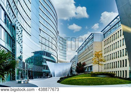Frankfurt, Germany - October 9, 2021: Modern Architecture Complex In The Heart Of Frankfurt Called T