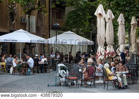 Belgrade, Serbia - June 12, 2021: Selective Blur On Senior Women, Grandmothers With Their Grandchild