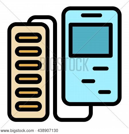 Power Bank Icon. Outline Power Bank Vector Icon Color Flat Isolated