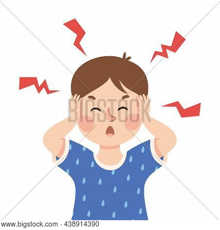 Little Boy Demonstrating Facial Expression And Emotion Frowning And Outraged Vector Illustration